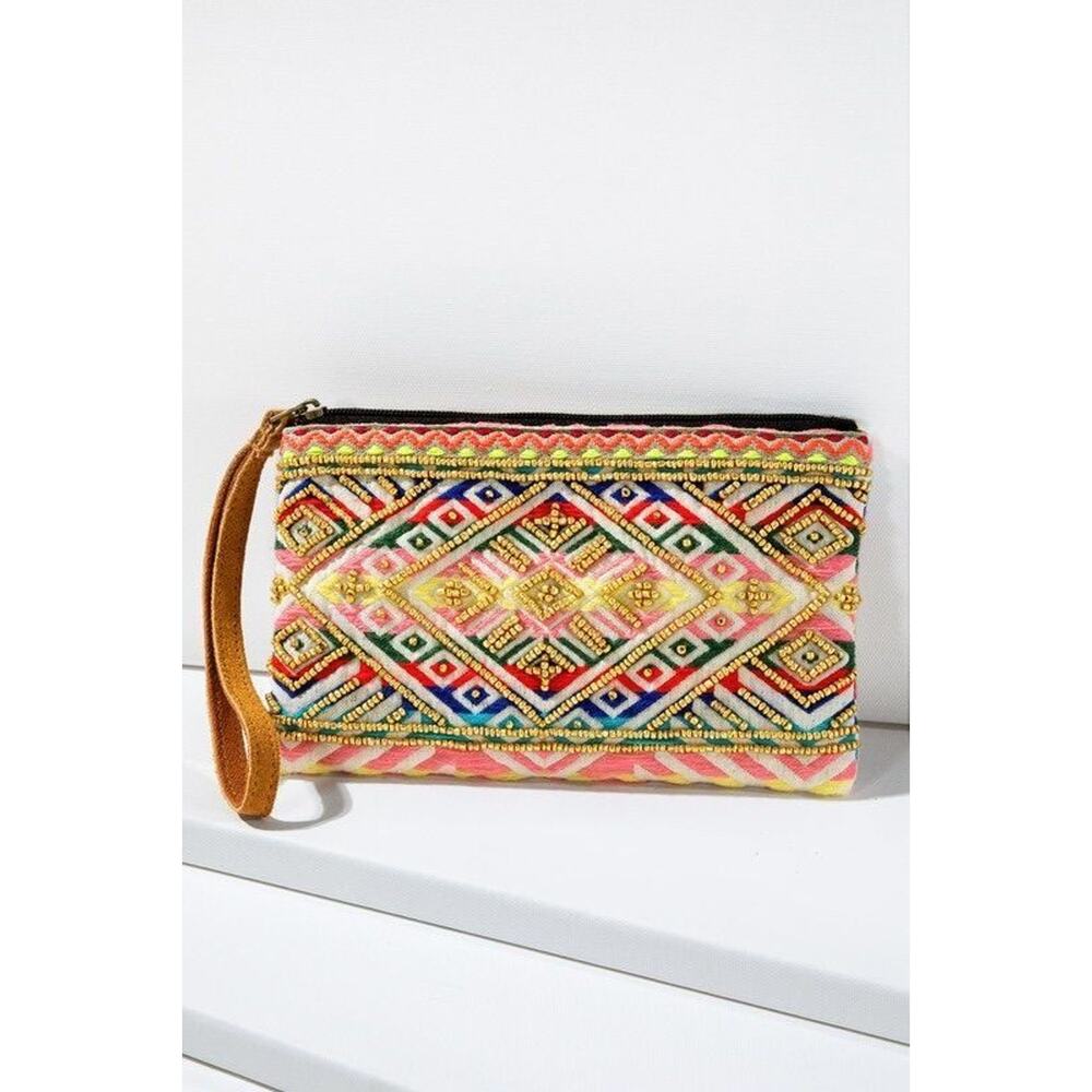 Boho Beaded Wristlet Clutch | NWOT